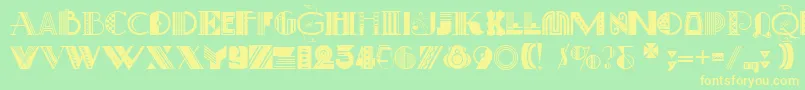 ArtDecoretta-Schriftart – Gelbe Schriften auf grünem Hintergrund