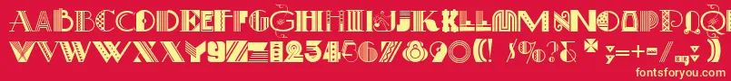 ArtDecoretta Font – Yellow Fonts on Red Background