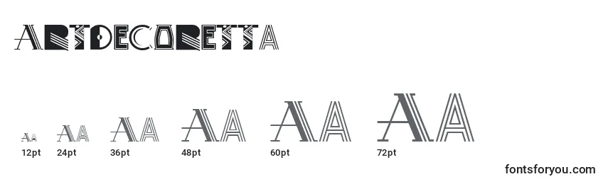 ArtDecoretta Font Sizes