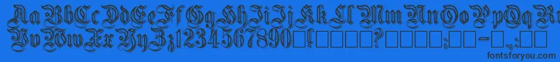 Embossed Font – Black Fonts on Blue Background