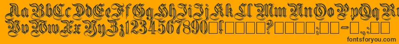 Embossed Font – Black Fonts on Orange Background