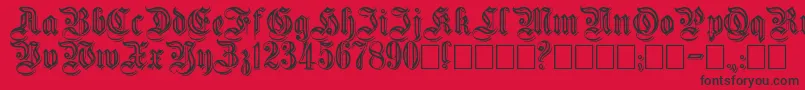 フォントEmbossed – 赤い背景に黒い文字