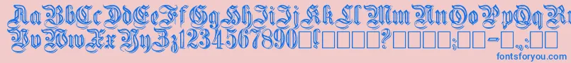 Embossed Font – Blue Fonts on Pink Background