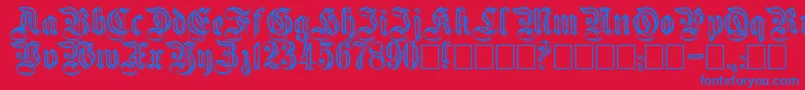 Embossed Font – Blue Fonts on Red Background