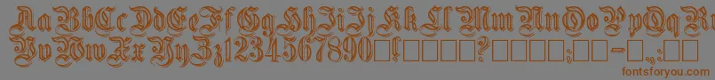 Embossed-Schriftart – Braune Schriften auf grauem Hintergrund