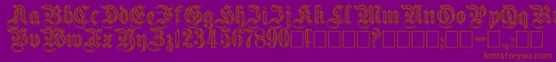 Embossed-Schriftart – Braune Schriften auf violettem Hintergrund