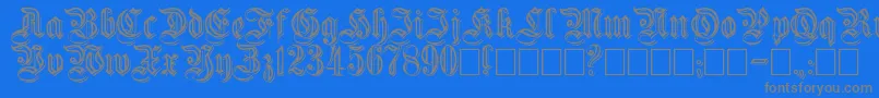 Embossed-Schriftart – Graue Schriften auf blauem Hintergrund