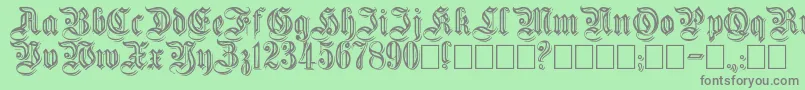 Embossed-Schriftart – Graue Schriften auf grünem Hintergrund