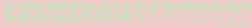 Embossed Font – Green Fonts on Pink Background