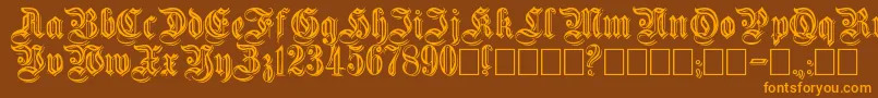 Embossed Font – Orange Fonts on Brown Background