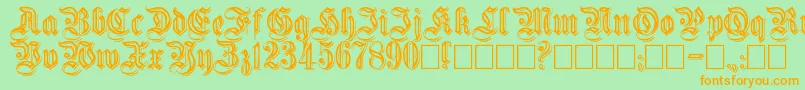 Embossed Font – Orange Fonts on Green Background