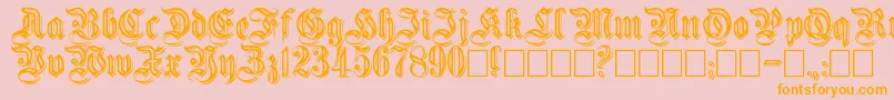 Embossed-Schriftart – Orangefarbene Schriften auf rosa Hintergrund