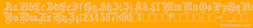 Embossed Font – Pink Fonts on Orange Background