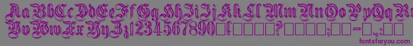 Embossed-Schriftart – Violette Schriften auf grauem Hintergrund