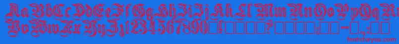 Embossed Font – Red Fonts on Blue Background