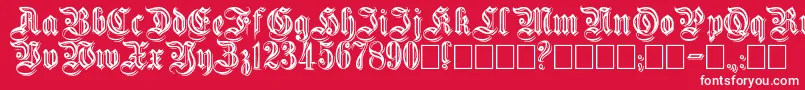 Embossed Font – White Fonts on Red Background