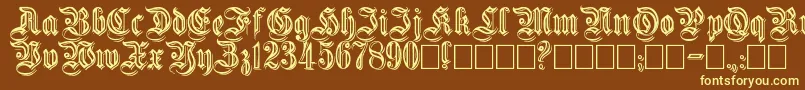 Embossed Font – Yellow Fonts on Brown Background