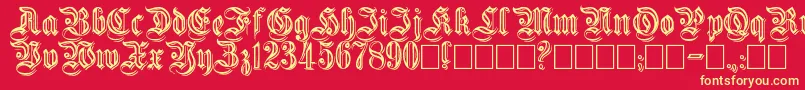 Embossed Font – Yellow Fonts on Red Background