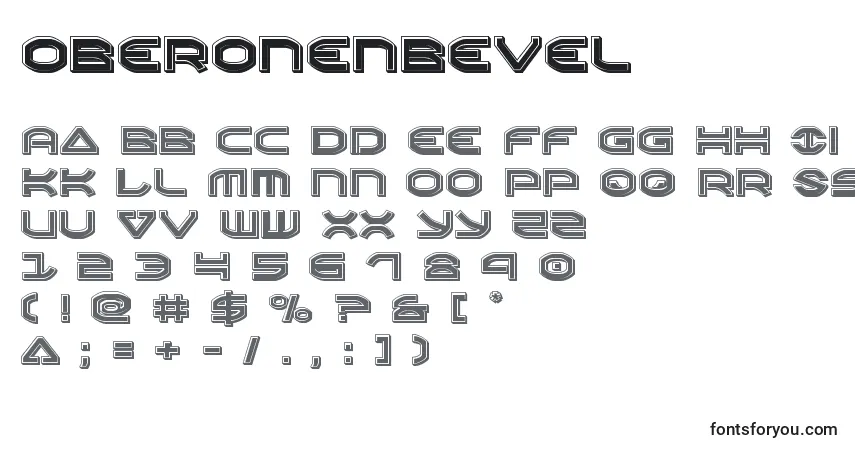 Czcionka Oberonenbevel – alfabet, cyfry, specjalne znaki