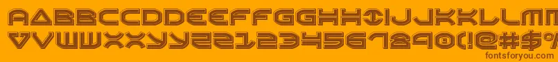 Weitere Informationen zur Oberonenbevel-Schriftart Oberonenbevel-Schriftart – Braune Schriften auf orangefarbenem Hintergrund