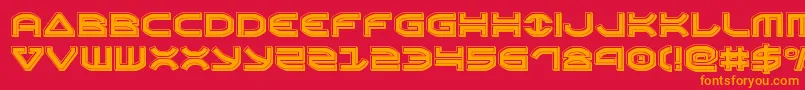 Oberonenbevel Font – Orange Fonts on Red Background