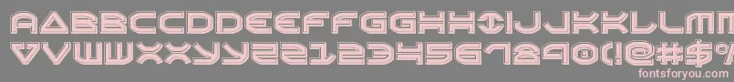 フォントOberonenbevel – 灰色の背景にピンクのフォント