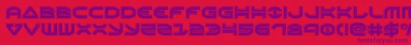 Oberonenbevel-Schriftart – Violette Schriften auf rotem Hintergrund