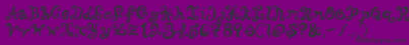 PunquinCrazyPants-Schriftart – Schwarze Schriften auf violettem Hintergrund