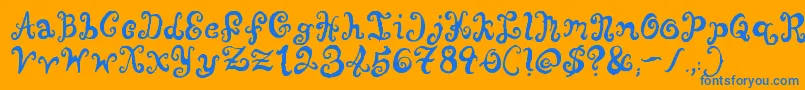 PunquinCrazyPants Font – Blue Fonts on Orange Background