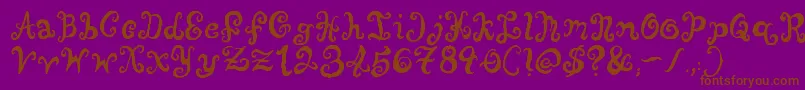 PunquinCrazyPants Font – Brown Fonts on Purple Background