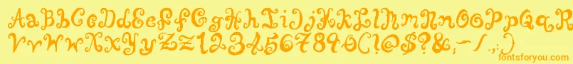 PunquinCrazyPants Font – Orange Fonts on Yellow Background