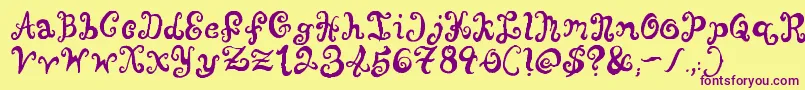 PunquinCrazyPants Font – Purple Fonts on Yellow Background