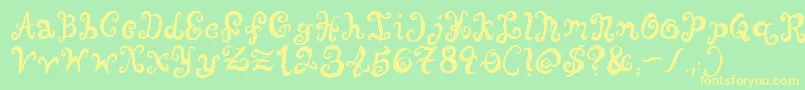 PunquinCrazyPants Font – Yellow Fonts on Green Background