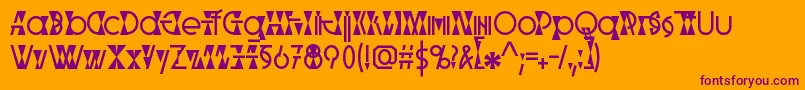 Parabolic Font – Purple Fonts on Orange Background