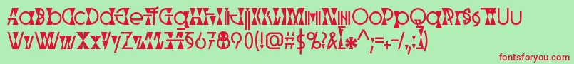 Parabolic Font – Red Fonts on Green Background
