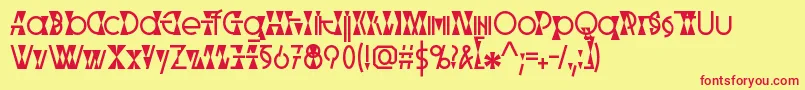 フォントParabolic – 赤い文字の黄色い背景