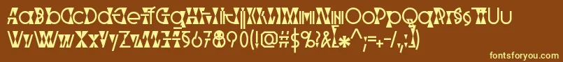 Parabolic-fontti – keltaiset fontit ruskealla taustalla