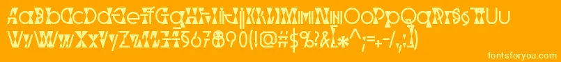 Parabolic-Schriftart – Gelbe Schriften auf orangefarbenem Hintergrund