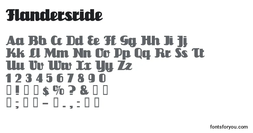 Flandersride-fontti – aakkoset, numerot, erikoismerkit