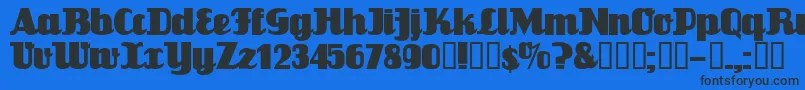 Flandersride Font – Black Fonts on Blue Background