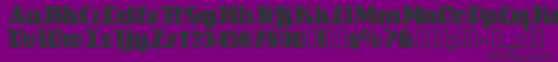 Flandersride-Schriftart – Schwarze Schriften auf violettem Hintergrund