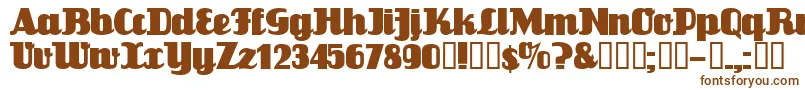 Flandersride-fontti – ruskeat fontit valkoisella taustalla