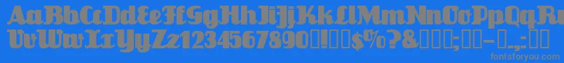 Flandersride Font – Gray Fonts on Blue Background