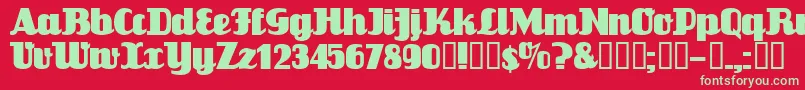 フォントFlandersride – 赤い背景に緑の文字