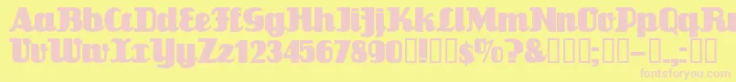 Шрифт Flandersride – розовые шрифты на жёлтом фоне