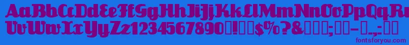 Flandersride Font – Purple Fonts on Blue Background