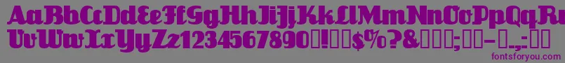 Шрифт Flandersride – фиолетовые шрифты на сером фоне