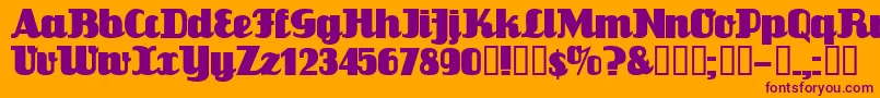 Flandersride Font – Purple Fonts on Orange Background