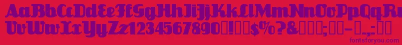 Flandersride Font – Purple Fonts on Red Background