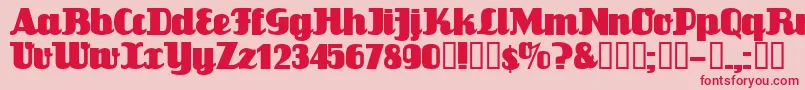 フォントFlandersride – ピンクの背景に赤い文字